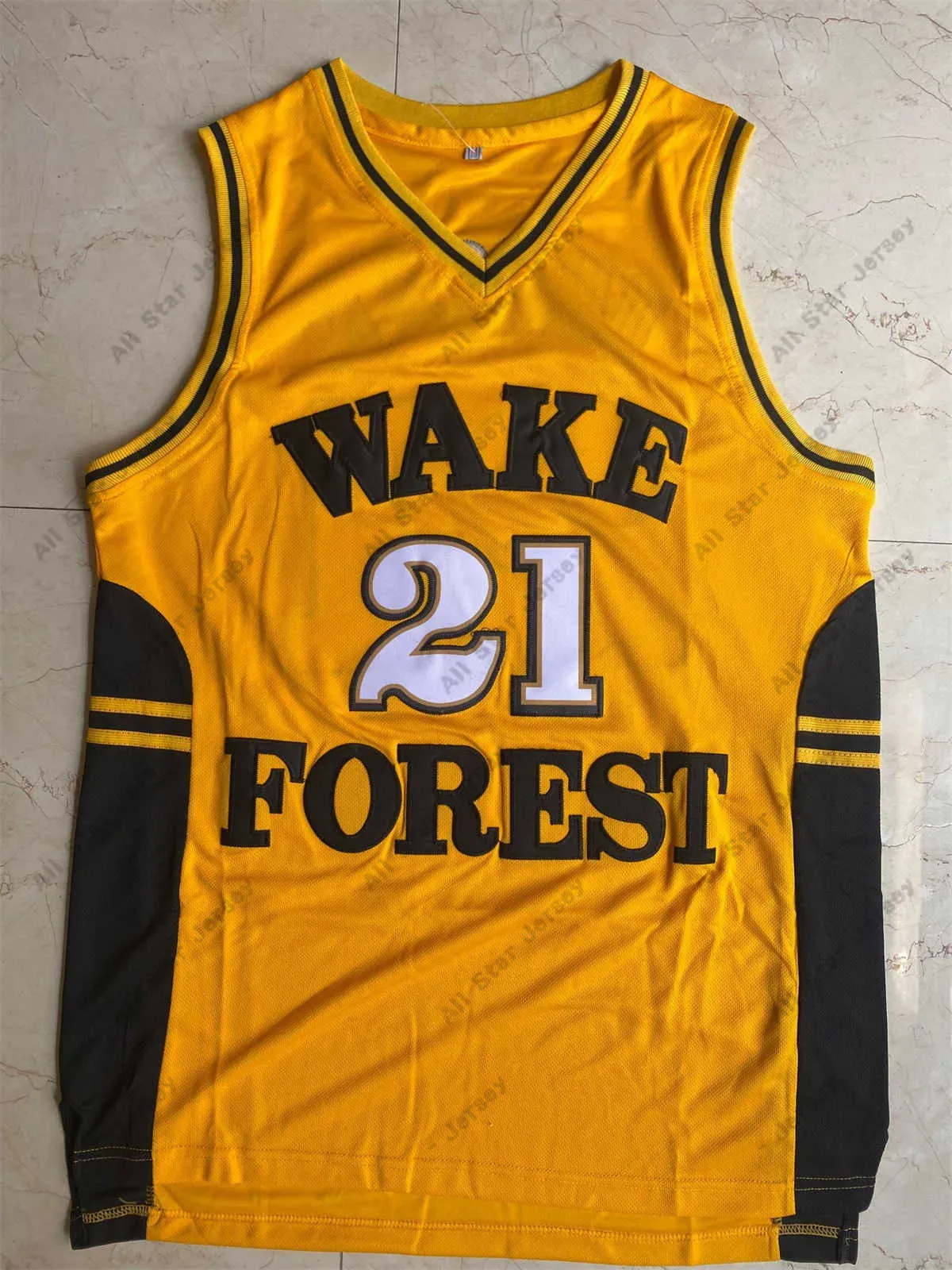 CUSTOM College Basketball Wears 2022 NCAA 100% Stitched Wake Forest Demon Deacons #21 Tim Dun can College Basketball Black Swingman Embroide