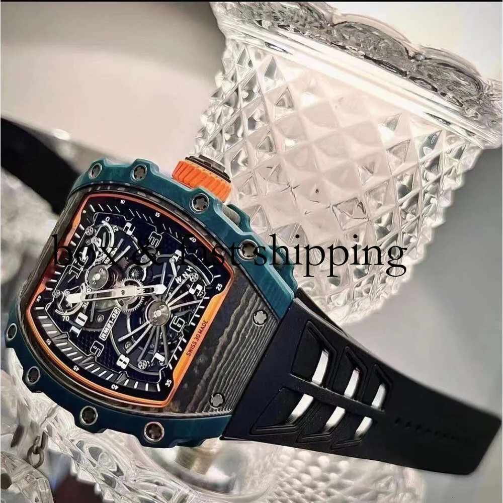 RM021-02 Superclone Active Watches Tourbillon Designer Watch Swiss Standard Ruch RM21 Titanium Ceramic Carbon28 Montres de Luxe