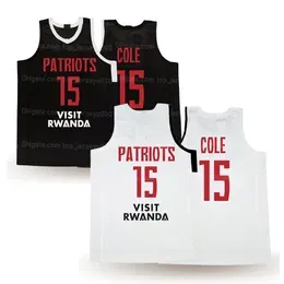 Custom J. Cole #15 Visit Rwanda Basketball Jersey Ed White Black Size S-4XL 5XL 6XL Any Name and Number Jerseys