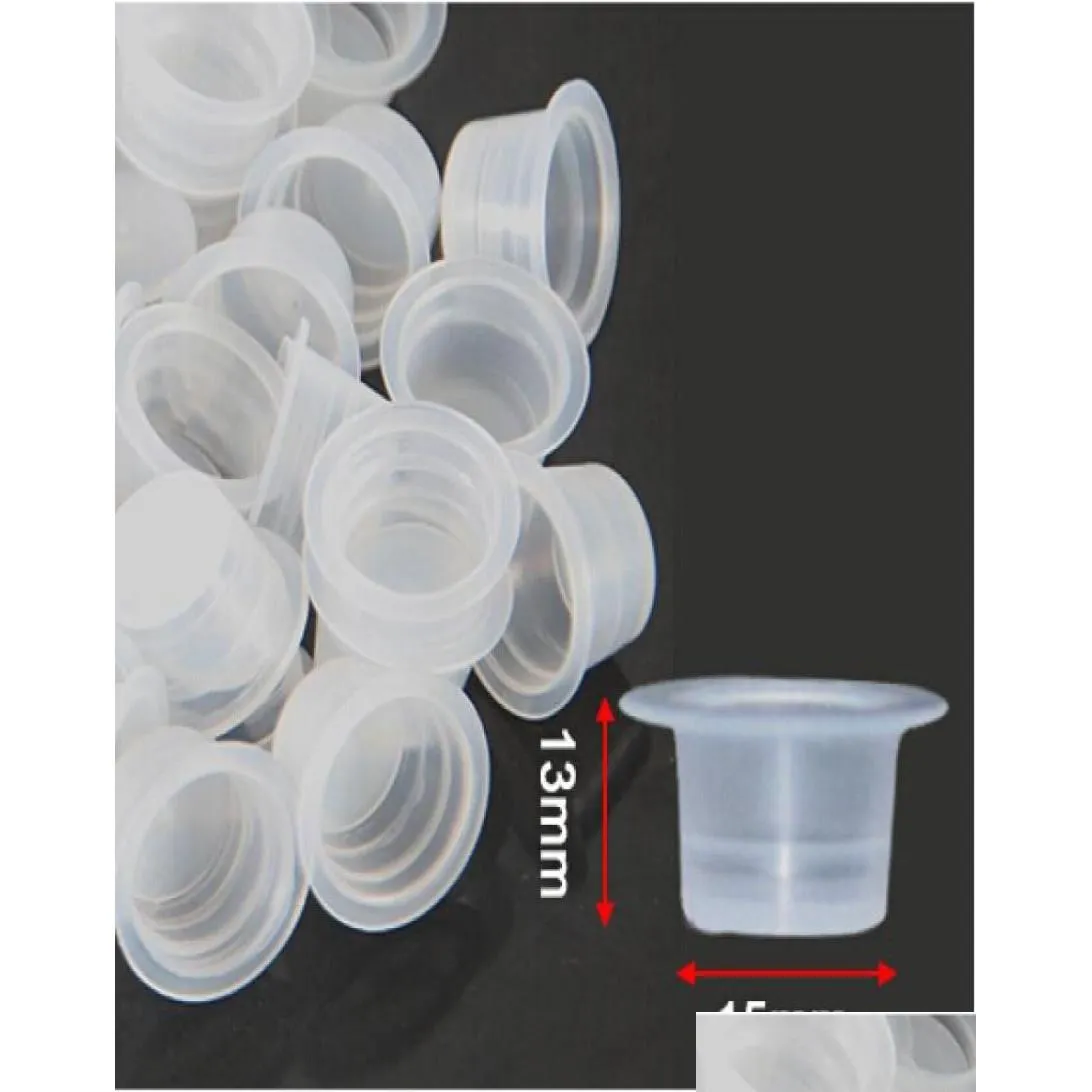 Other Tattoo Supplies 1000Pcs 15Mm Large Size Clear White Ink Cups For Permanent Makeup Caps Supply2075526 Drop Delivery Health Beau Dhck8