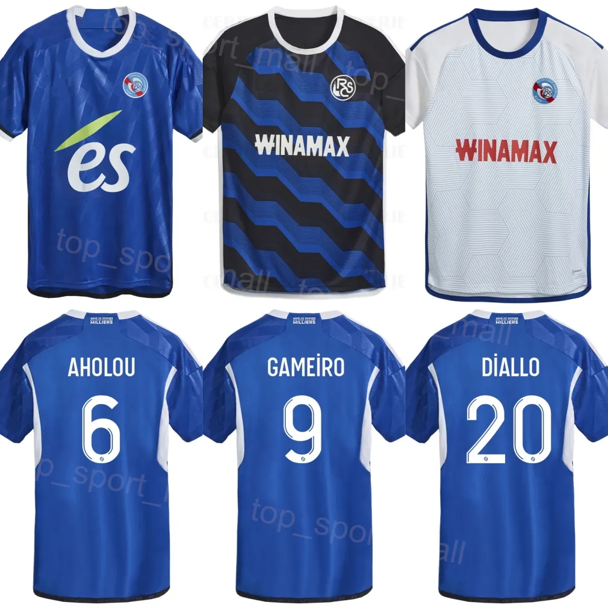 2023 2024 Club Team Soccer RC Strasbourg 19 Habib Diarra Jersey 7 Angelo Gabriel 12 Lebo Mothiba 1 Matz Sels 22 Gerzino Nyamsi 3 Thomas Delaine Football Shirt Kits