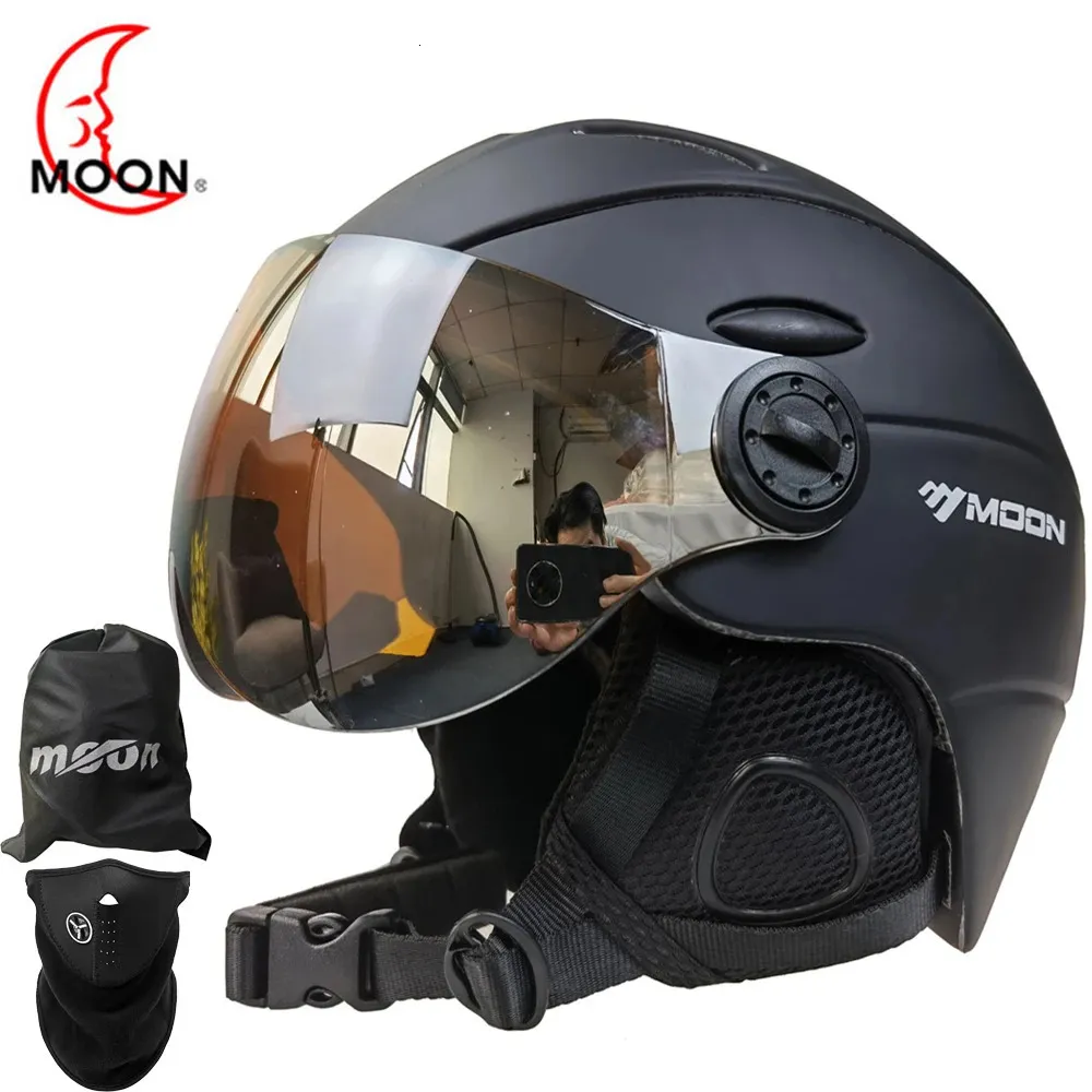 Cycling Helmets MOON Skiing Helmet Goggles IntegrallyMolded PCEPS HighQuality Ski Outdoor Sports Snowboard Skateboard MS95 231023