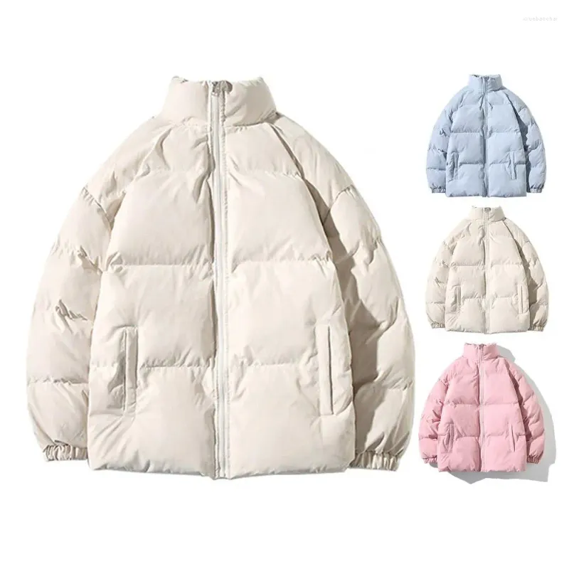 Chaquetas de mujer Otoño Invierno Chaqueta Hombres Parkas Espesar Abrigo Cálido Para Hombre Collar De Soporte Color Sólido Parka Mujer Moda Streetwear