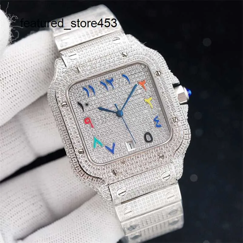 Luxury Watch Full Diamond VVS Mens Automatic Mechanical Sapphire 40MM Business High-end Stainless Steel Belt Giftes