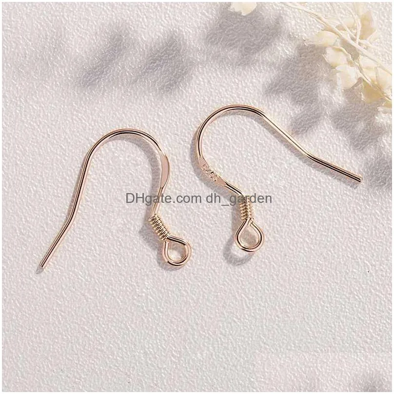 Clasps Hooks Wholesale S925 Pure Sier Hook Accessories Earrings Jewelry Gold-Plated Handmade Diy Findings Ps8A001 Drop Delivery Dhk2A