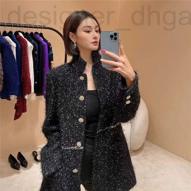 Women's Jackets designer Chan 2022 new women's model catwalk jacket high quality long suit tweed coat autumn winter 4OYU