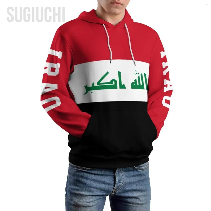 Sweats à capuche pour hommes unisexe 3D sweat à capuche drapeau de l'irak hommes femmes Polyester Harajuku sweat pull décontracté Cool