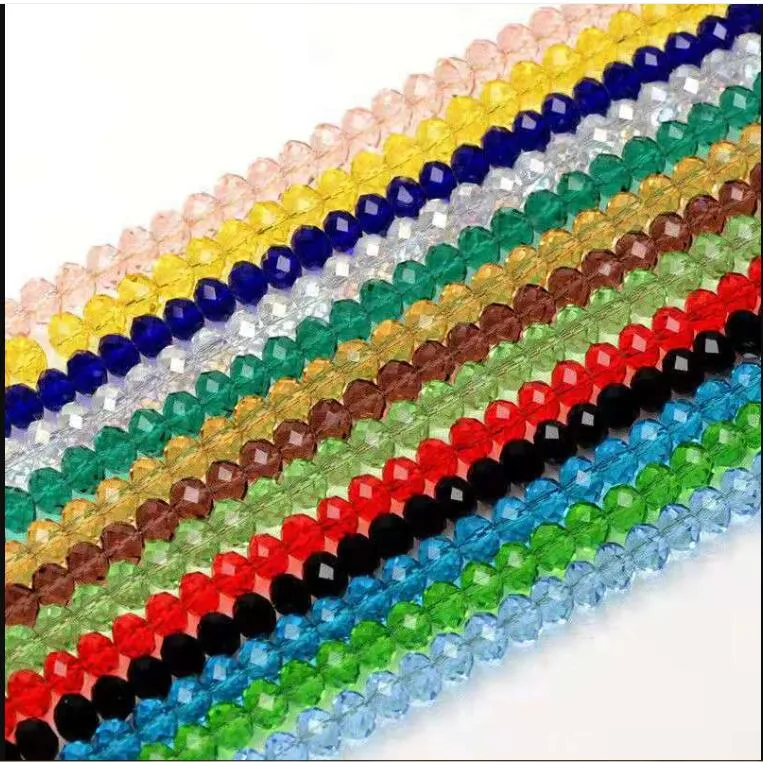 New Muticolor Round Glass Beads 8mm Crystal Loose Spacer Beads For