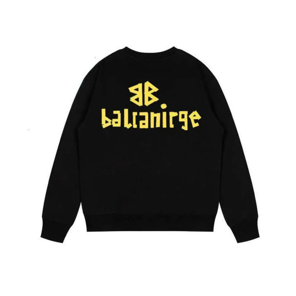 24SS Designer Balanciaga Hoodie Balencaigaity 23 New Pure Original Paris World Fita amarela de manga comprida Mens e Womens OS Loose Outer Wear Pescoço redondo com chapéu Casal