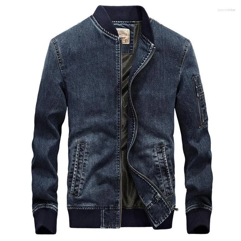 Herenjassen Heren Denim Jas Heren Mode Geborduurd Lente Herfst Opstaande Kraag Jeans Jaqueta Masculina Chaqueta Hombre Merk