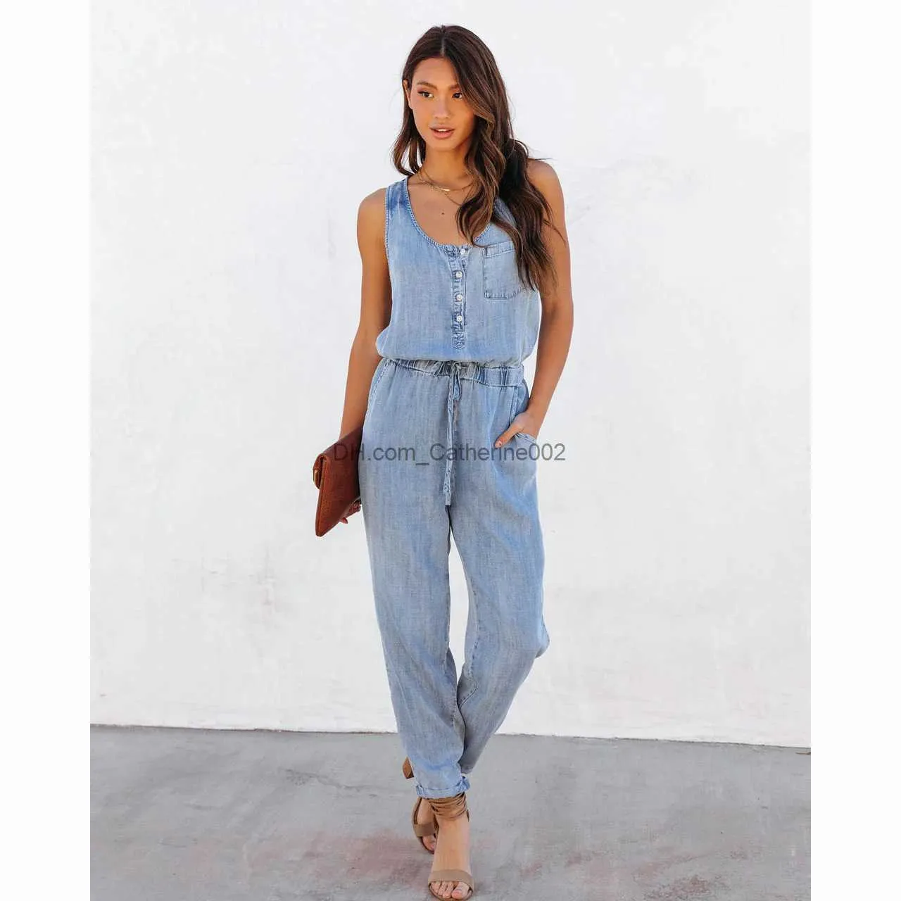 Wide Leg Denim Romper Winners Rompers Womens Denim Jumpsuits 2024