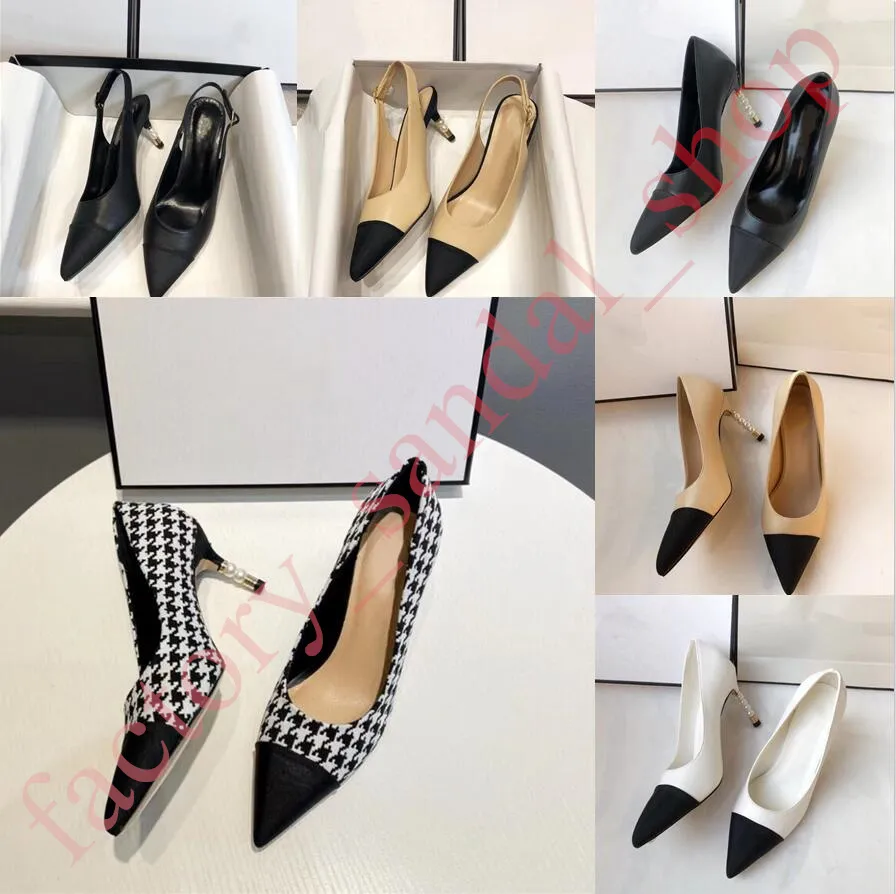 Chanells ad alto vestito canale scarpe chaannel scarpe talloni perle designer di lusso da donna di lusso sexy sandali a ruota alta sandali pe perla