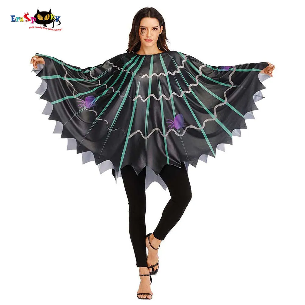 cosplay Eraspooky Women's Cobweb Web Cloak Halloween Costume for Adult Scary Spider Party Fancy Dresscosplay