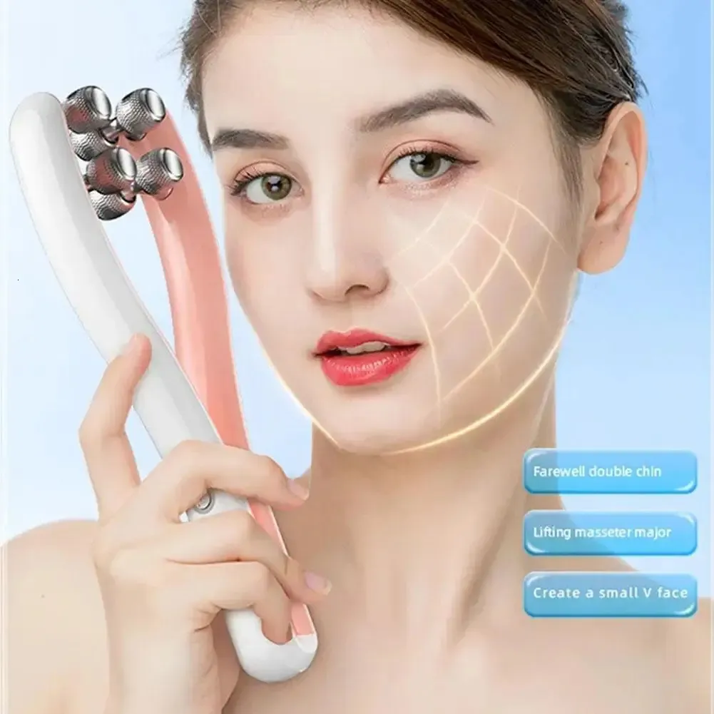 Face Massager Electric Roller Slimming Double Care Lift V Skin Chin Tool Up Belt Shaped V1M1 231023