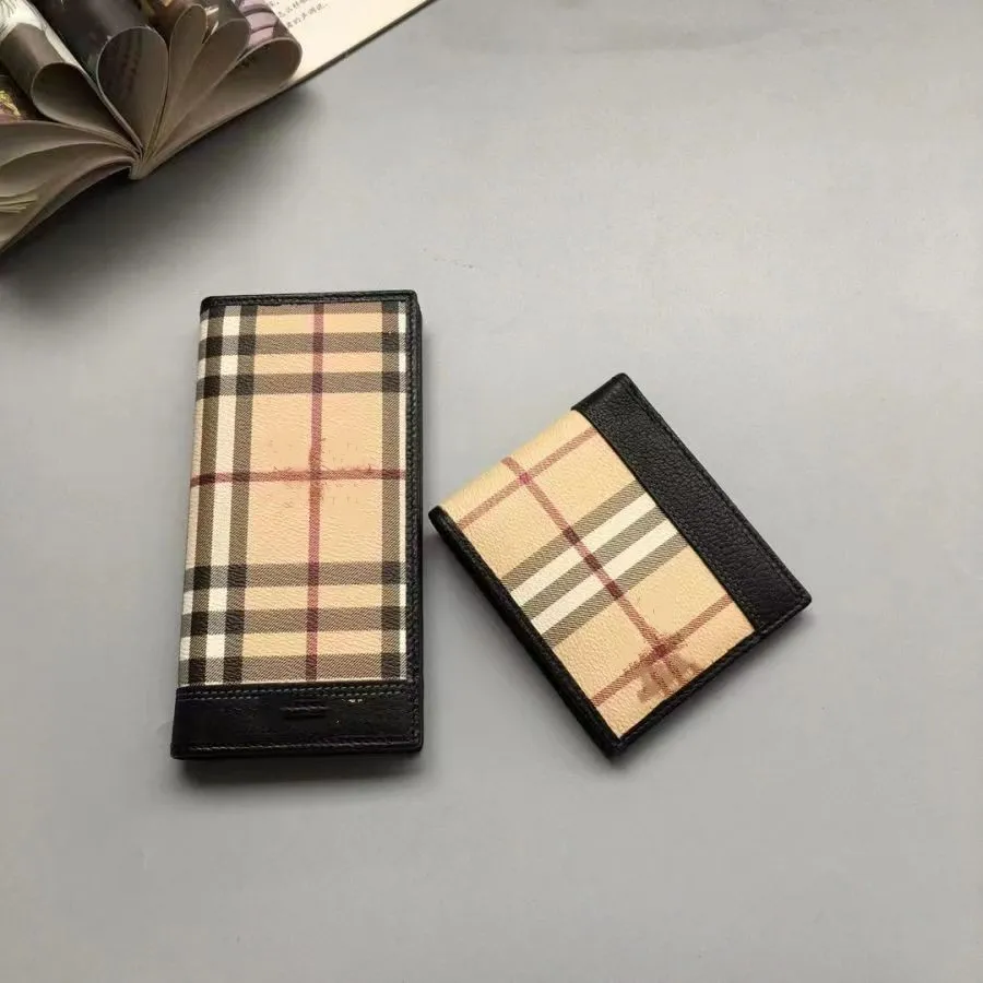 Money Clip Burberry Card Holder With Chain Luxury Plaid Card