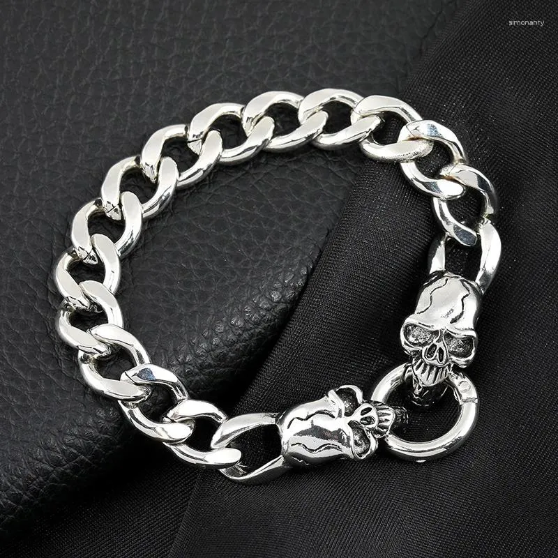 Bangle "Domineer Personalidade Crânio Pulseira Masculina Retro Fantasma Cabeça Moda Punk Jóias Presente Atacado"