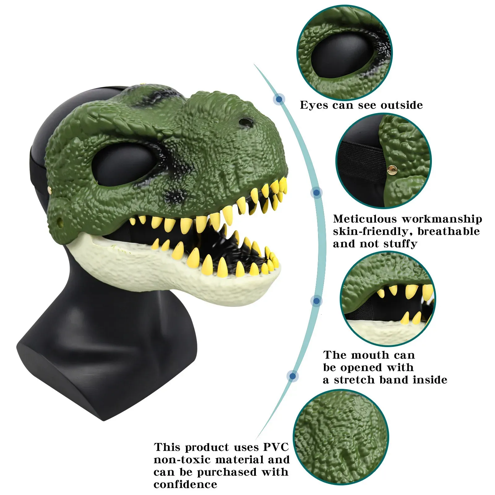 Dinosaur Mask PVC Adult Tyrannosaurus Dinosaur Mask PVC Adult Tyrannosaurus