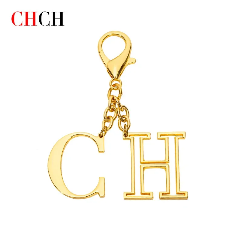 Bag delar Tillbehör Chch Luxury Brand Fashion Bagage Keychain Pendant Simple Hollow Out Letter Eloy Jewelry 231024