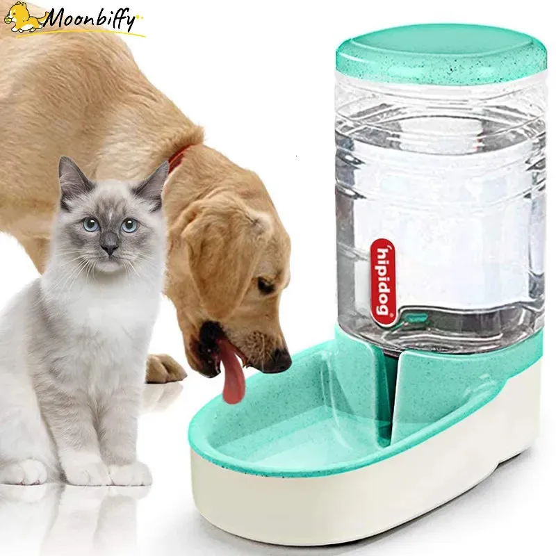 Dog Bowls matare Automatisk hundmatare Water Gravity Pet Food Dispensers Cat Water Dispenser stor kapacitet Förvaring Container Food Water Bowl 231023