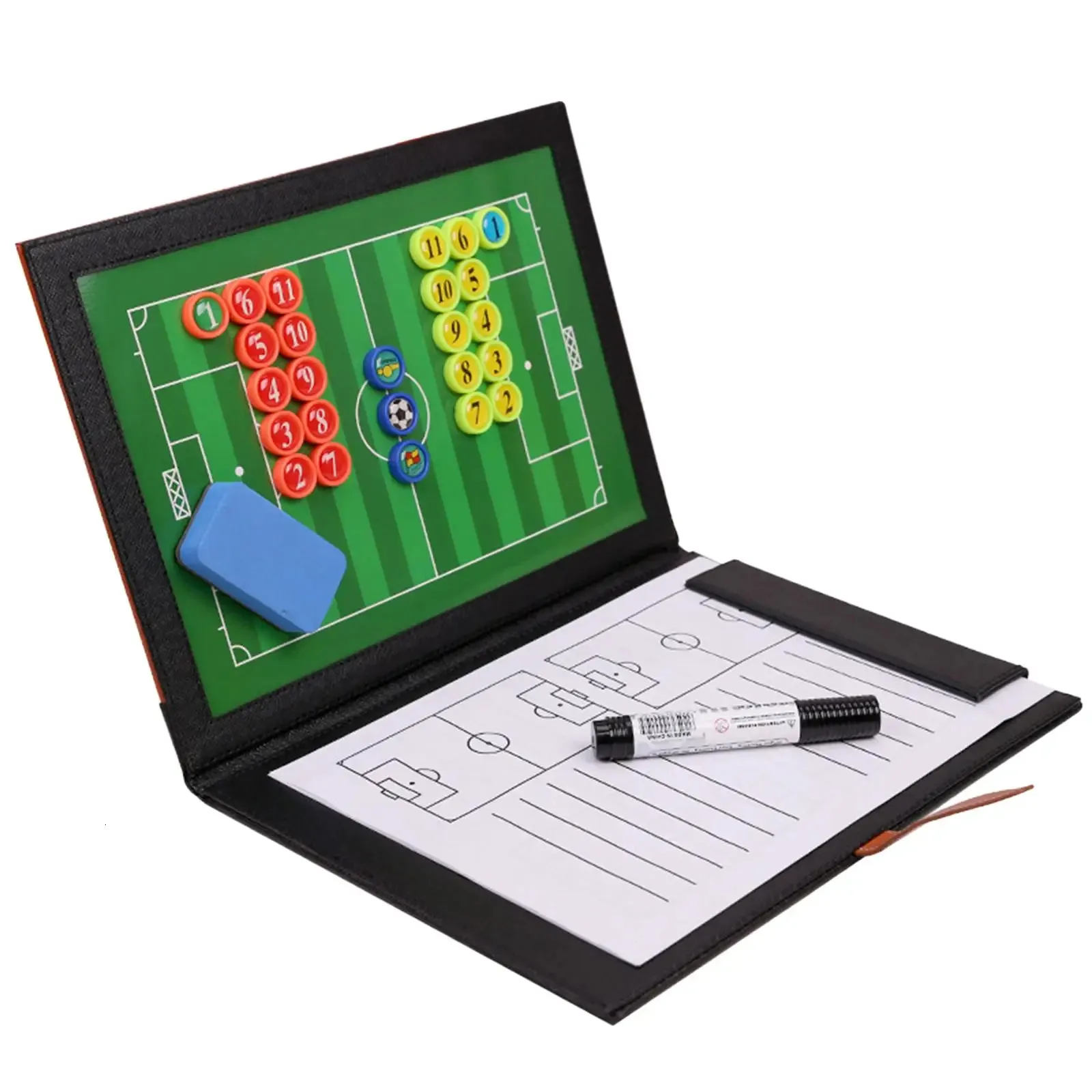 Foldable Football Coaches Board Magnetic Board Teaching Assistant Training Aid Soccer Coaching Clipboard Board for Techniques