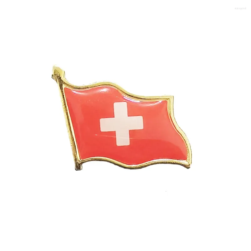 Broches bandeira suíça esmaltada crachá mochila/colar/decoração de chapéu