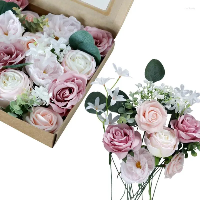 Decorative Flowers Festival Artificial Rose Flower Box Decorations Wedding Party Home Refinement Beautiful Gifts Ornaments Product