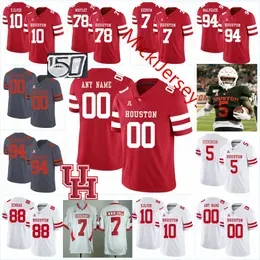 Custom UH  Cougars Football Jersey Garfield Lawrence Alex Hogan Clayton Tune Gervarrius Owens KeSean Carter Chidozie Nwankwo Derek Bowman Ta'Zhawn Henry