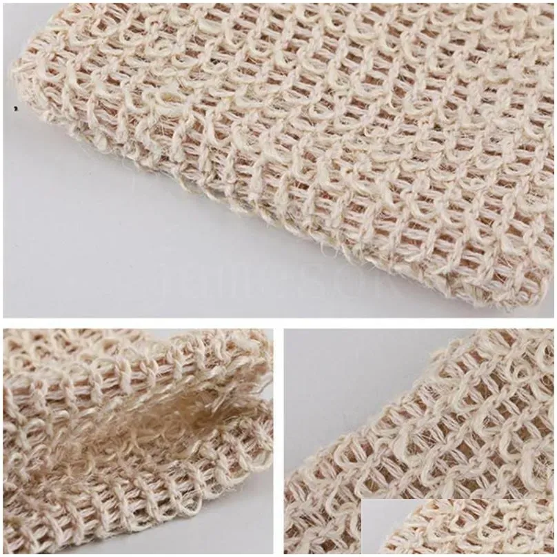 exfoliating mesh bags pouch for shower body massage scrubber natural organic ramie soap bag sisal saver loofah moisturizing bath spa foaming with drawstring