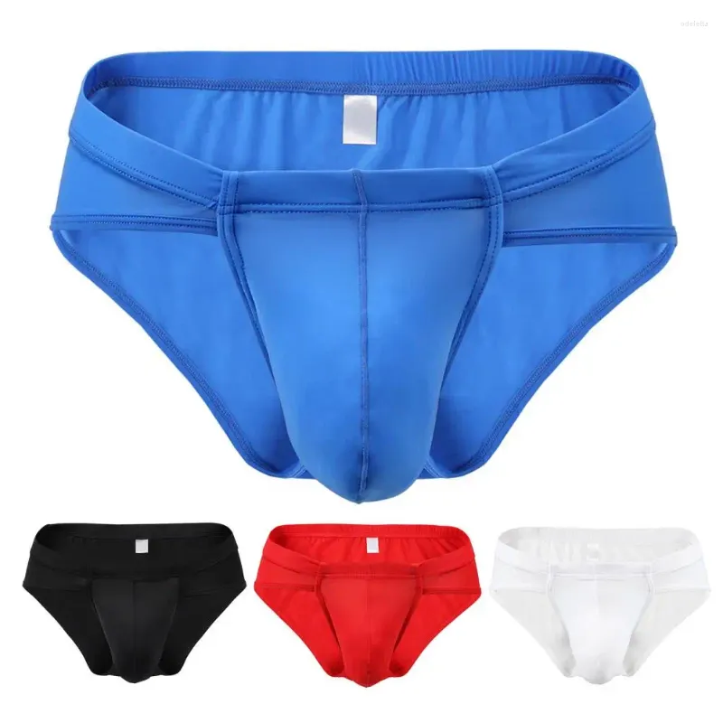  Mens Thong Underwear, Breathable Cotton Low Rise Bulge  Enhancing Underwear Brief Ultra Soft Underpants For Men Light Blue
