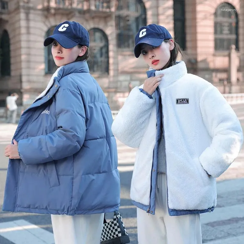 Damskie okopy płaszcze zimowe ubrania kobiety Odwracalny bawełniany płaszcz kurtka przedsiębiorstwa koreańskie i kurtki Abrigo Mujer ZM
