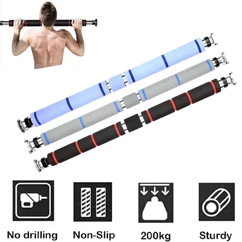 Barras horizontais 200kg 60 100cm porta ajustável queixo para cima exercício treino em casa ginásio puxar barra esporte treinamento equipamentos de fitness 231024