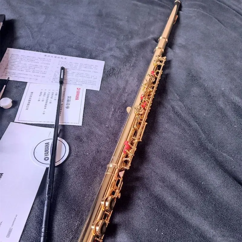 Feito no japão flauta profissional cuproníquel abertura c chave 17 buraco flauta 18k instrumentos musicais banhados a ouro com caso