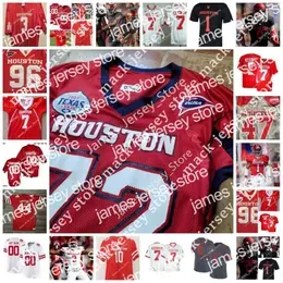 American College Football Wear NCAA Custom UH  Cougars Stitched College Football Jersey 10 ED OLIVER 3 Clayton Tune 5 Marquez