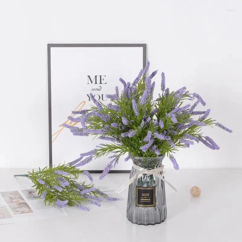Decoratieve bloemen Kunstmatige Plastic Lavendelbundel Nepplanten Bruiloft Hoofdstel Boeket Binnen Buiten Huis Keuken Kantoor Tafel