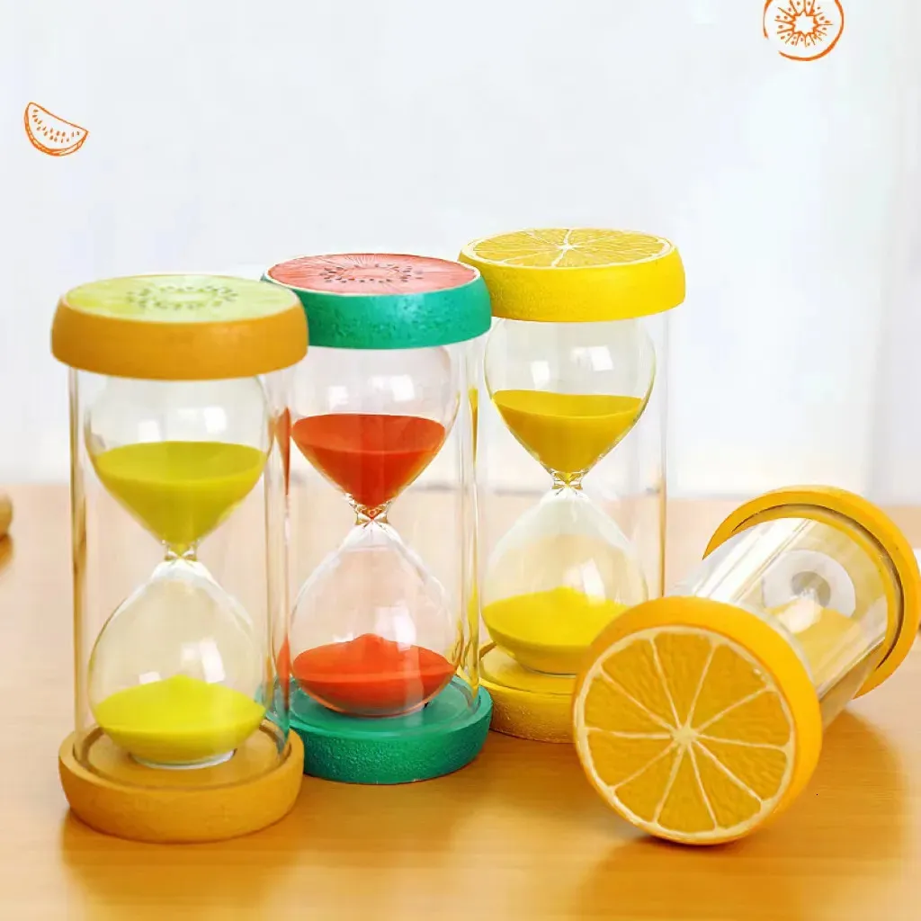 Objetos Decorativos 3 30 Minutos Ampulheta de Frutas Brinquedos Infantis Utensílios de Aprendizagem Temporizador À Prova de Queda Presente de Aniversário Mobiliário Doméstico Decorações Presentes 231024