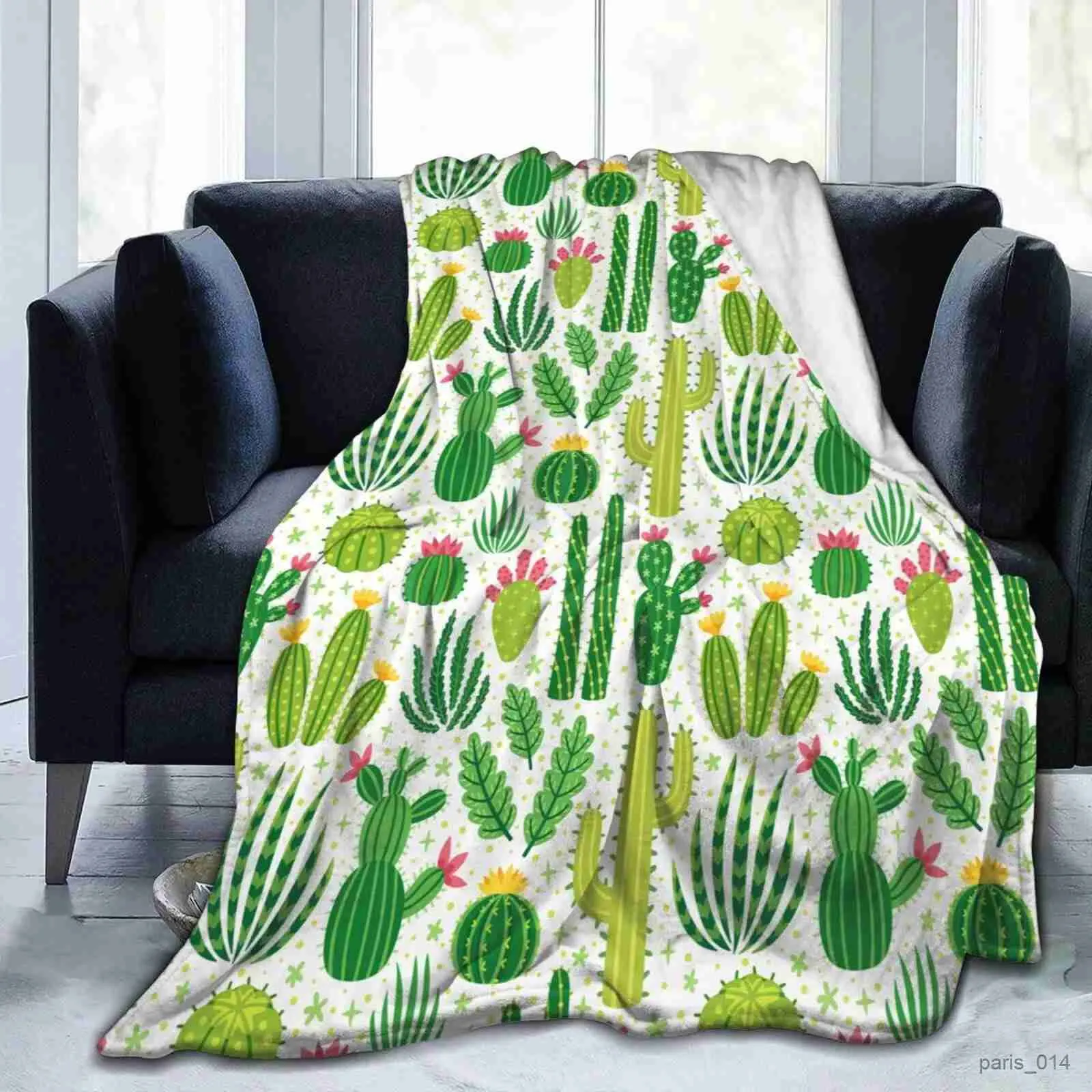 Filtar Kaktusflanellfilt fluffigt sängöverdrag för sängkläder soffa mjuk mysig lätta plysch kastar filtar storlek