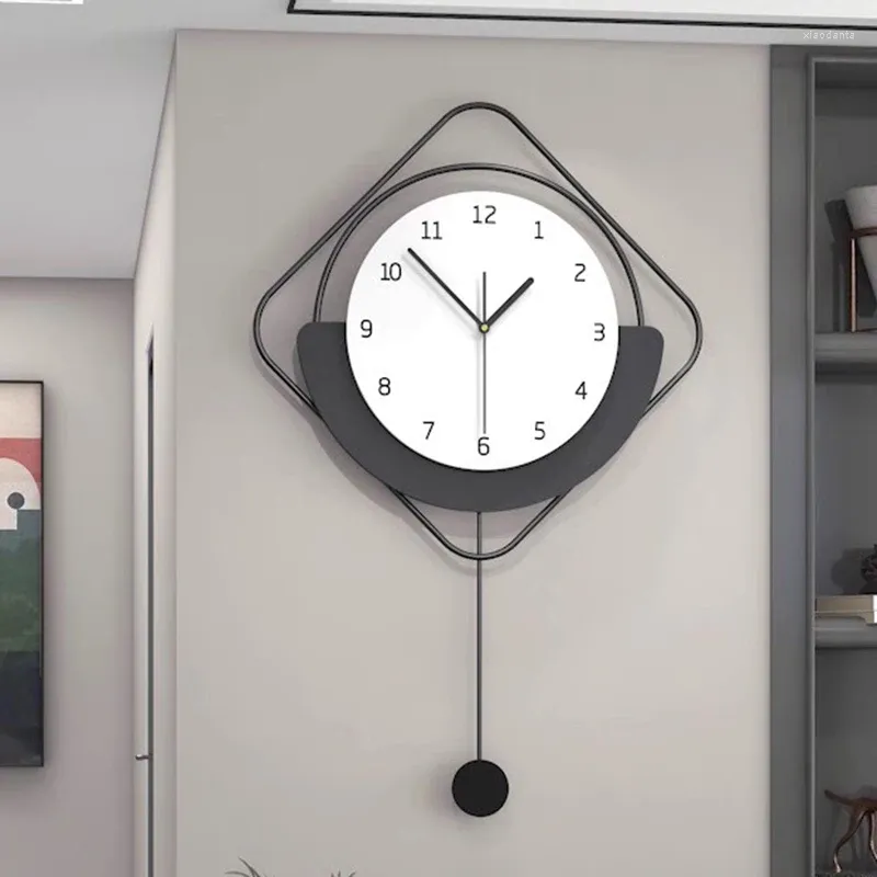 Wall Clocks Grey Classic Clock Silent Electronic Swing Modern Square Kitche Decoracion Habitacion Home Decor For Living Room