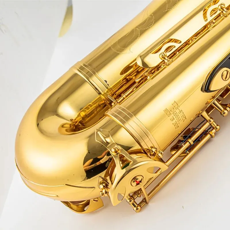 High Tenor Saxophone YTS-875EX BB Tune Lackered Gold Woodwind Instrument med fallstillbehör Gratis frakt 010