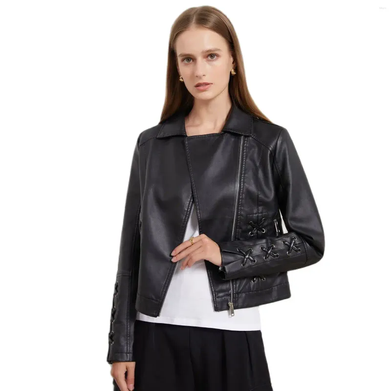 Women's Jackets Fashion Women Casual Jacket Female Streetwear Outerwear Girl's Artificial Leather Coat Lady's Irregular Faux