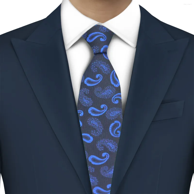 Laços LYL 6cm Azul Elegante Bolo Slim Gravata Terno Festival Acessórios Homens Jacquard Gravata Presentes de Casamento Paisley Silk Gentleman