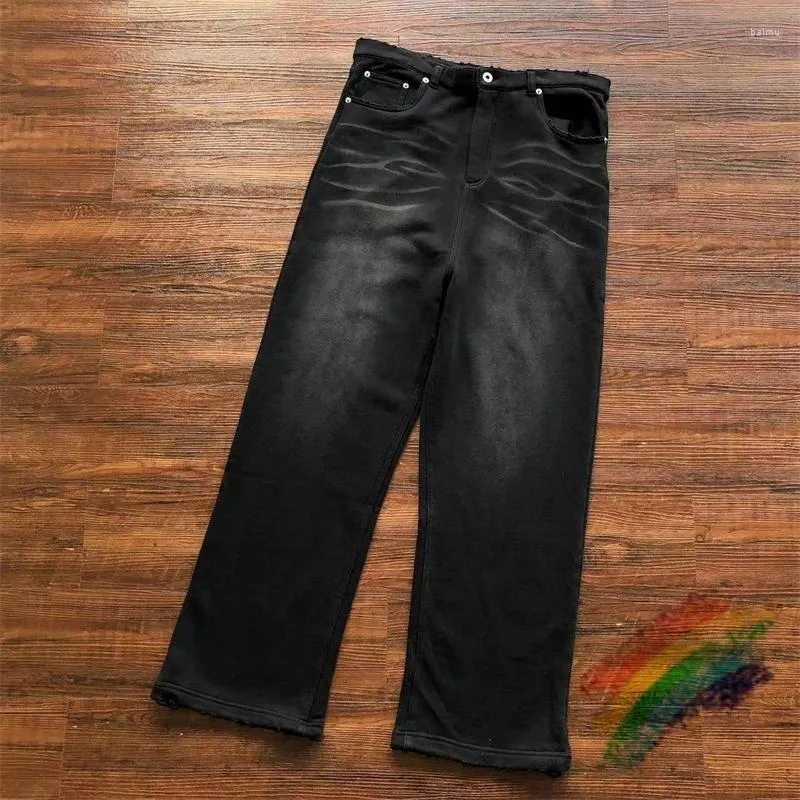 Pantalons pour hommes lavés Grailz pantalons de survêtement hommes femmes 1: 1 qualité structure noire décontracté fermeture éclair pantalon droit