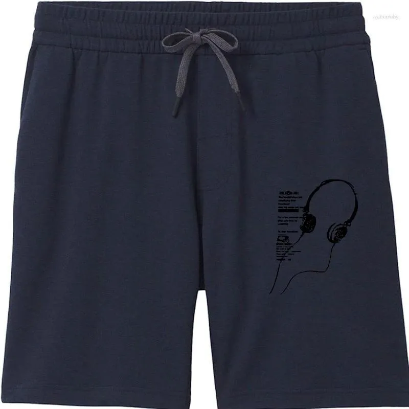 Shorts pour hommes Coolmind QI0323A manches courtes décontracté lâche coton musique écouteur imprimé col rond été homme