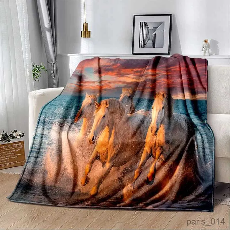 Soft Pentium Gallant Horse 90x90 Blanket Perfect For Home Bedroom