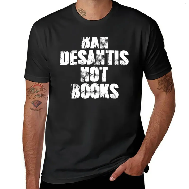 Herren-Poloshirts „Ban Desantis Not Books“-T-Shirt-Tops, niedliche individuelle T-Shirts. Entwerfen Sie Ihre eigenen schwarzen T-Shirts für Männer