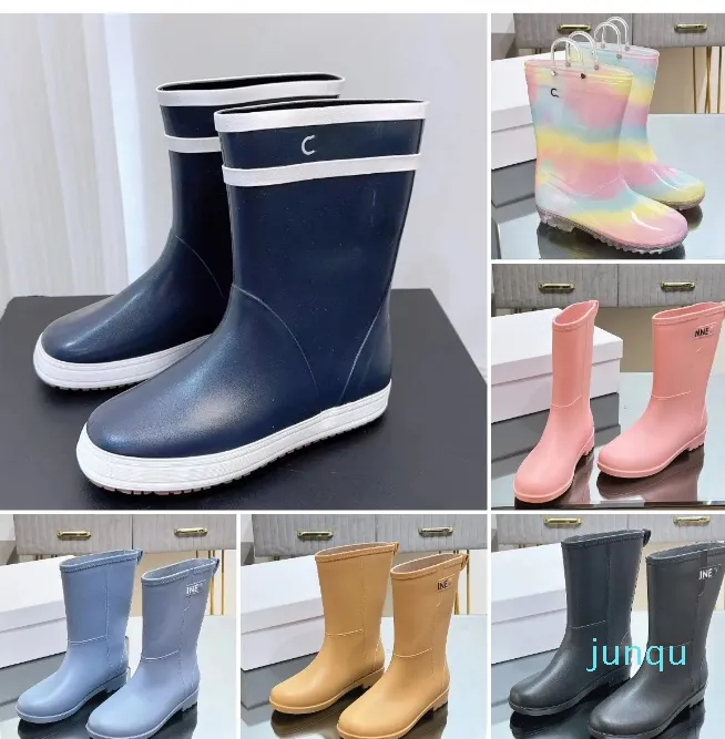 Bottes de pluie en caoutchouc naturel pour femmes, bottes de luxe à la mode pour l'extérieur, de haute qualité, taille 35 à 40