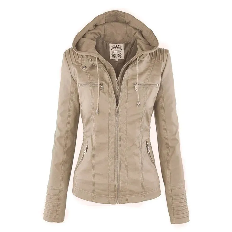 Couro feminino falso couro gótico jaqueta de couro falso feminino hoodies inverno outono motocicleta jaqueta preto outerwear couro falso plutônio jaqueta básica casaco 231024