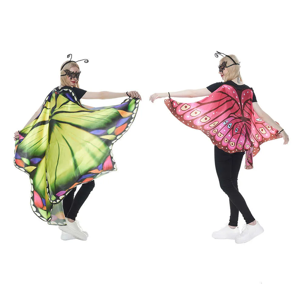 cosplay Eraspooky Femmes Ailes Halloween Costume pour Adulte Coloré Papillon Cape Carnaval Fête Scène Performance Robe Upcosplay