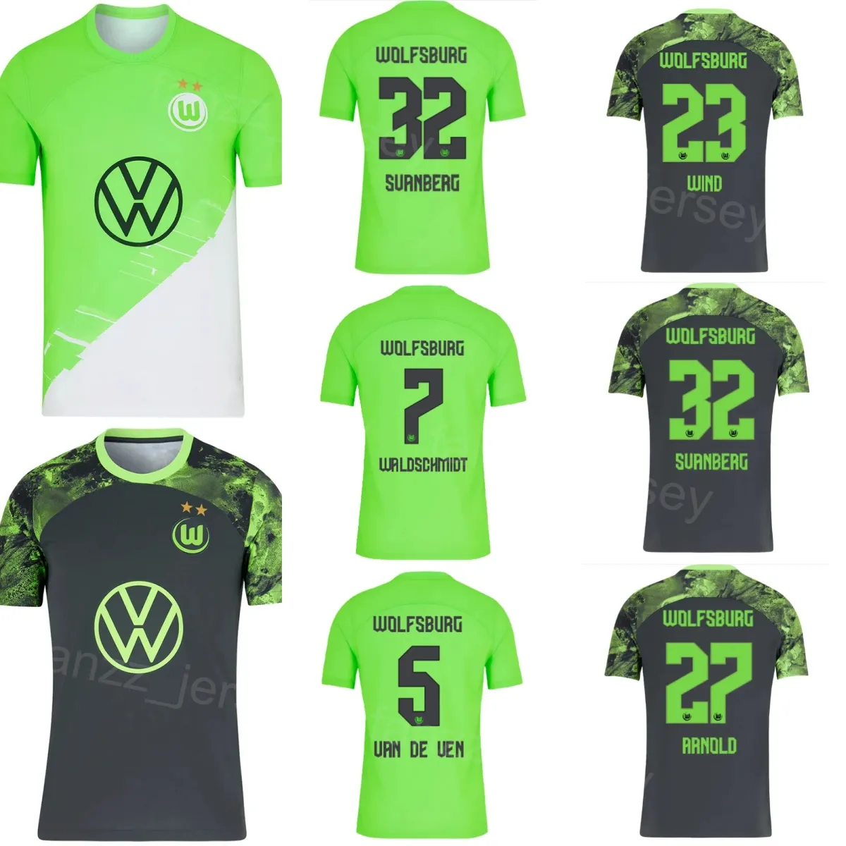 VfL Wolfsburg 23/24 Soccer Jersey: Show Your Support! Official Team Kit  MAEHLE, TOMAS, GERHARDT Buy Now!