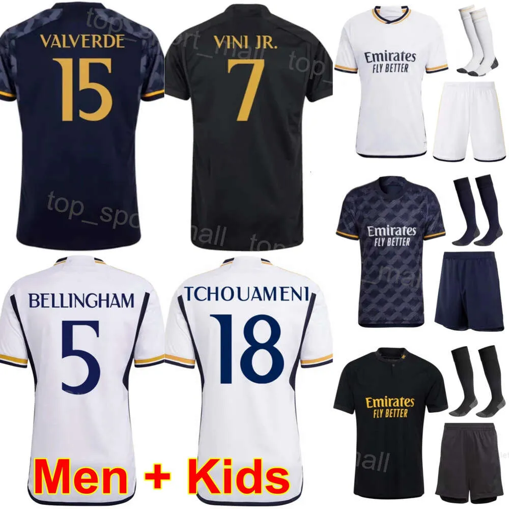 23/24 Club Soccer 5 Jude Bellingham Jerseys Set Kylian Mbappe 7 Vinicius Junior Dani Carvajal Kepa Arrizabalaga Federico Valverde Toni Kroos Football Shirt Huangma