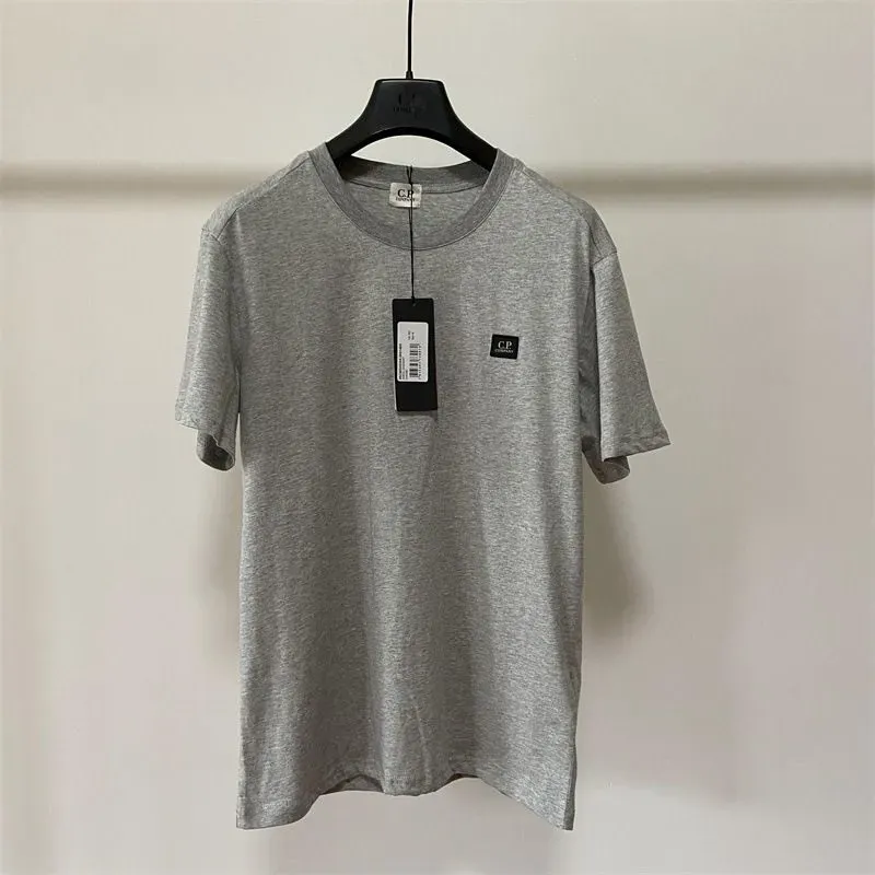 CP Loro Piana Designer Summer Men's Pure Cotton Round Neck Short Sleeve T  Youth Casual Loose T-shirt Fashion Men's Shirt